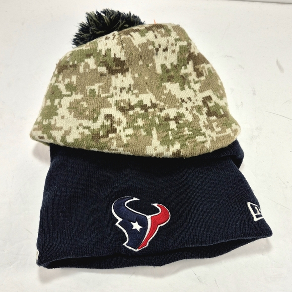 EUC Houston Texans New Era Salute to Service Digi Camo Knit Beanie Hat OS - Picture 11 of 13